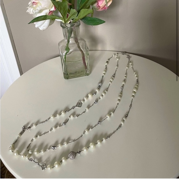 Double Strand Pearl Necklace - Picture 1 of 4
